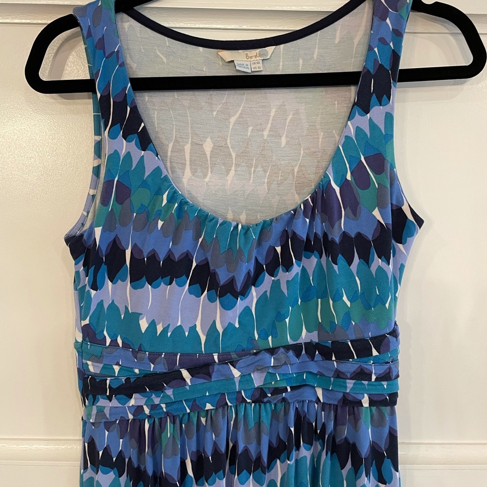 Boden Maya Maxi Dress in Blue Droplets Print size 6L